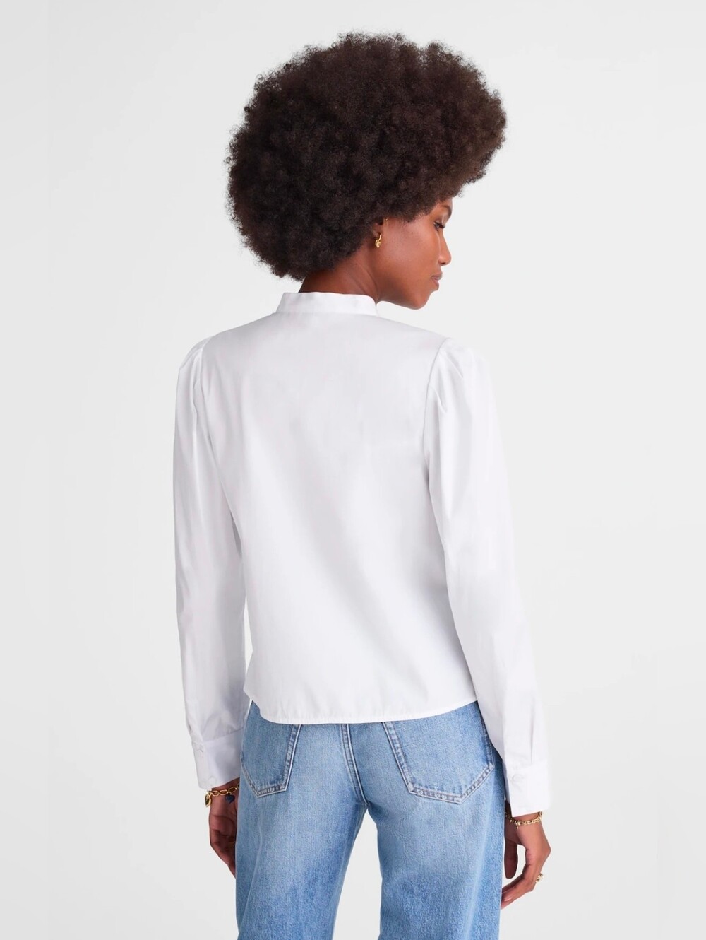 Madewell Women's Puff-Sleeve Button-Up Shirt - Picture 3 of 10